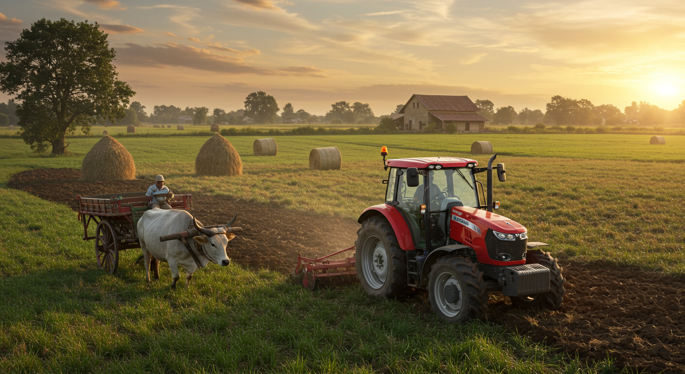 Tractor vs Bullock Cart